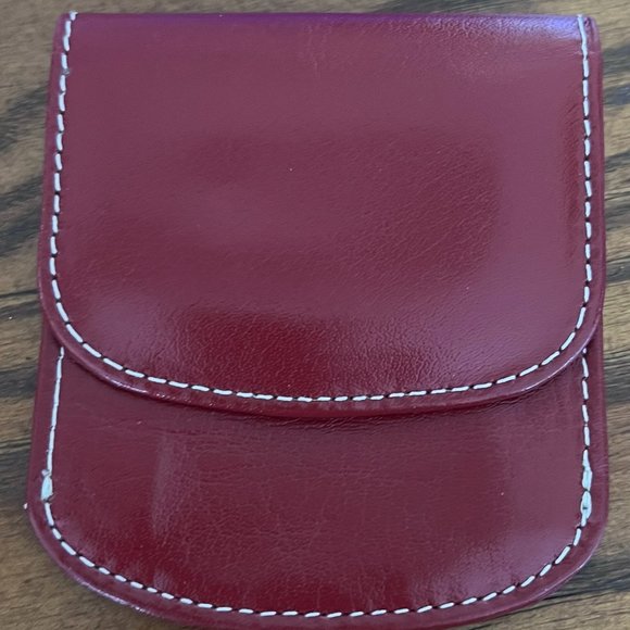 Vintage Neiman Marcus Burgundy Leather Pocket Men's Coin Wallet - Picture 1 of 3